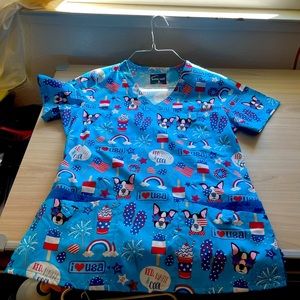 NWT butter soft Fourth of July scrub top